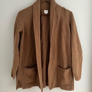J. Crew Taupe Open Front Cardigan 100% Cotton Women’s Small Capsule Wardrobe
